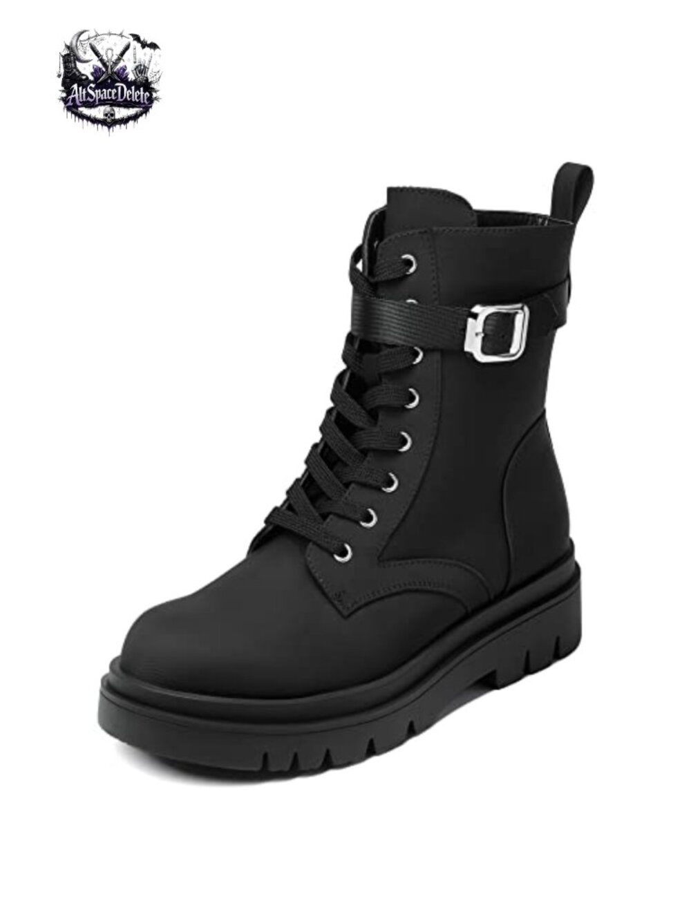 DREAM PAIRS Women's Combat Platform Boots Ankle Bootie Faux Leather